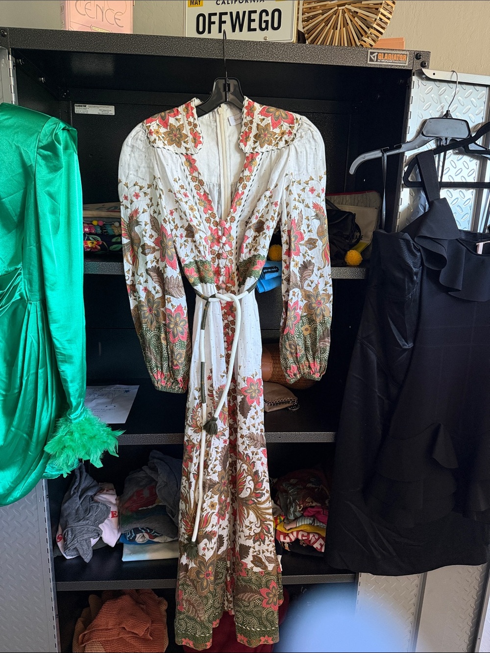 Zimmermann White Floral-Print Long Sleeve Maxi Dress